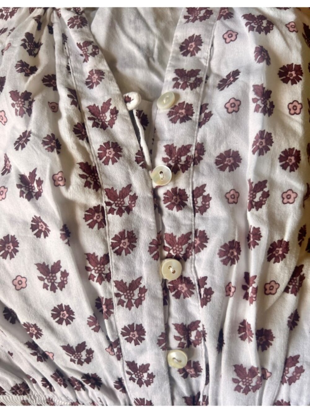 Cleobella Blakey Midi Dress Women's S White Rust Lined Cotton NWT Boho Floral - Picture 14 of 16